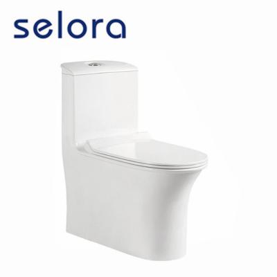 China Chaozhou Ceramic Factory Double-Flow Siphonic Girl Toilet One Piece WC for sale