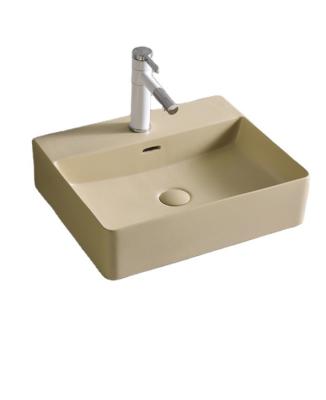 China Modern Retro Bathroom Ceramic New Design Matte Color Above Counter Basin Wash Basin for sale