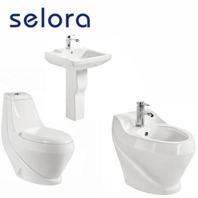 China Modern Traditional Bathroom Suites Series Two Part Toilet Basin Set For Hotel for sale