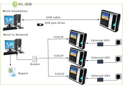 China Biometrische Fingerabdruckstempeluhr mit Bericht der Angestelltkontrolle in/out zu verkaufen