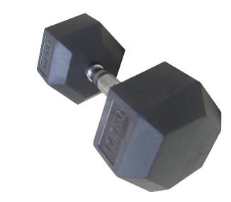 China 2.5kg - 50kgs Gym Workout Dumbbells , Black Color Rubber Hexagon Dumbbells à venda