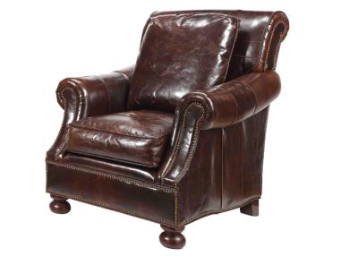 China El sofá de madera del estilo de Inglaterra diseña los sofás 1+2+3 Seater del cuero de Brown en venta