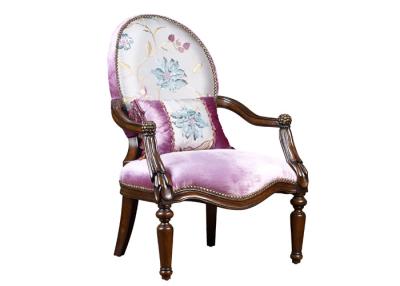 China Classical Armchair Hotel Lobby Furniture With Round Backrest for sale