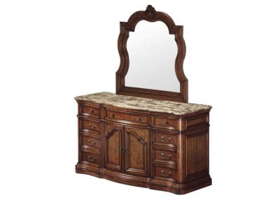 China Luxury Hotel Wood Frame Cabinet Marble Top With Drawers Dresser for sale