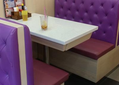 China El alto botón echado a un lado doble largo trasero empenachó el asiento de cuero de la cabina para los restaurantes en venta