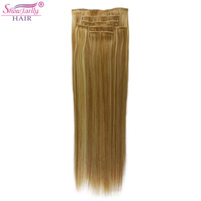 China Wholesale Good Quality Indian Remy Hair Full Head Grade 8a Silky Straight Wave Double Weft Clip In Hair Extensions for sale