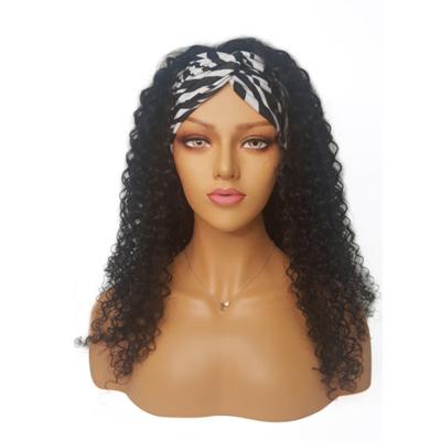 China Jerry Curl Headband Wig Hair 150% Density 20 Inch Natural Color Hairband Curly Braided Wigs For Women for sale