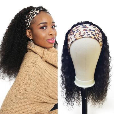 China Wholesale Raw Indian Cuticle Aligned Curly Headband Wig Silky Straight Wave Virgin Hair None Lace Up Wigs For Black Women Head Band Wig for sale