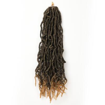 China Showjarlly's Hot Sale Soft and Bouncy Natural Ombre NU Locs Crochet Braiding Wavy Faux Locs Hair Extension Synthetic Crochet Hair for sale