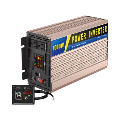 China Factory Price Aluminum CE FCC Certified 12v 24v dc to 110v 220v ac 1000w pure sine wave power inverter for sale