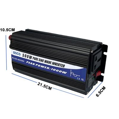 China Factory Sale Aluminum 12V 24V 48V DC To 110v 220v 230v 500W AC Car Power Inverter for sale