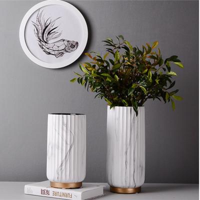 China Vase Family Office Flower Pot Chandelier Embossed White Ceramic Flower Pot for sale