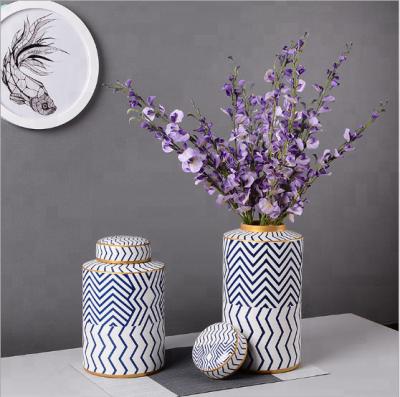 China Modern Minimalist Ceramic Vase Living Room Dining Room Dried Floral Set for sale