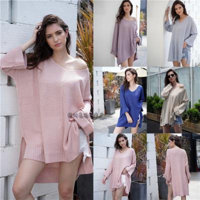 China Sweaters Fashion Women Size 2021 Sheer Color V Neck Plus Spring Long Sleeves Oversized Tops for sale