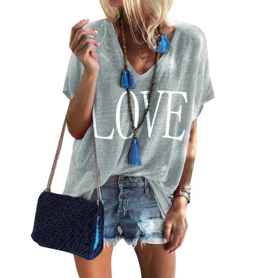 China QUICK DRY Letter Printing All-match Fashion Casual Short Sleeve T-shirt Women for sale