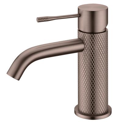 China YSW Bathroom Product Thermostatic High End Basin Faucet Lead Free Brass Sink Mixer Tap Deck-Mounted 1 Hole Basin Faucet With Knurled Body for sale