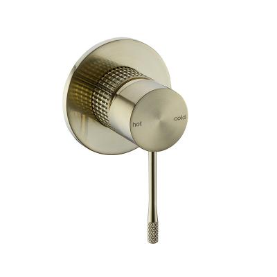 China Modern luxury brushed gold free slide bar inwall concealed cold&hot 59 brass water rain shower mixer for hotel bathroom bath faucet for sale