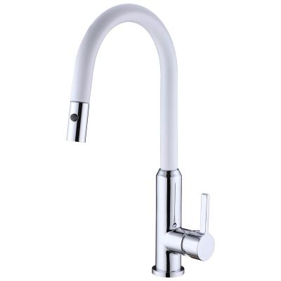 China Multifunction Kitchen Faucets Classic White Kitchen Faucet All-Copper Metered Puller Kitchen Faucet for sale