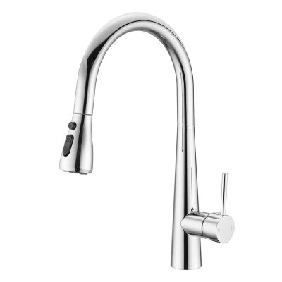 China Metered Faucets ZUKKI Classic 360 Rotary Pull-Down Chrome All Hot And Cold Lead Free Copper Kitchen Faucets for sale