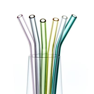 China Hot Sustainable High Sales Reusable Amazon Borosilicate Glass Straw Set for sale