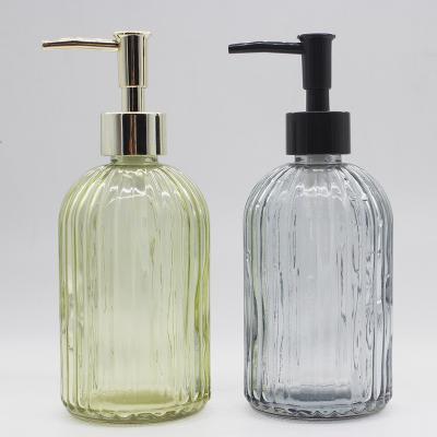 China Kitchen Recyclable Chinese Empty Liquid Dish Supplier Apothecary Soap Dispenser Glass Bottle With Pump For Lotion Shampoo for sale