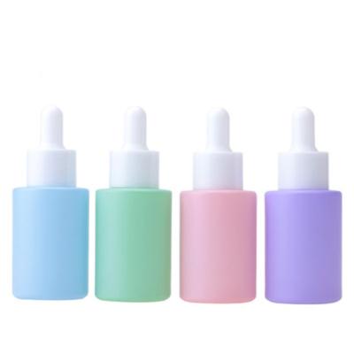 China Seller 15ml 20ml Cosmetic Hot Pink Color Liner Dropper Bottle Rose Painting Essential Oil Glass Bottle for sale