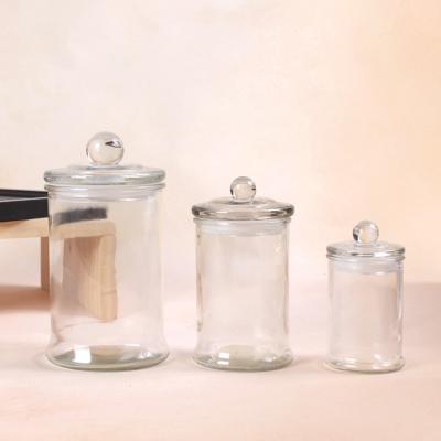 China 10oz 300ml clear round pill jar coconut storage presearving glass jar with sealable glass lid for sale