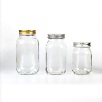 China Beverage Manufacture Selling 480ml Clear Storage Glass Mason Jar Bottle In Xuzhou for sale