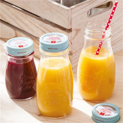 China Recyclable Wholesale Food Grade 200ml 400ml 1000ml Beverage Juice Glass Bottle With Lid Glass Milk Bottle With Screw Cap for sale