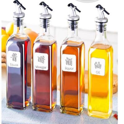 China Frying Oil 150 Square 250 500ml Olive Oil Bottle Vinegar Saude Glass Bottle For Oiler Condiment Serving Condiment Packaging for sale