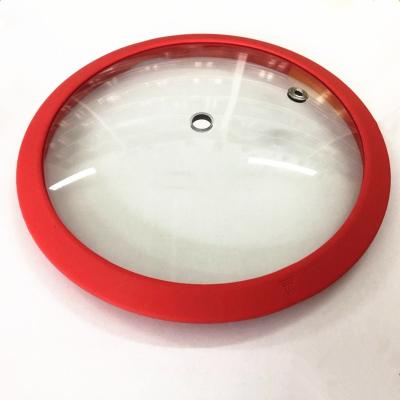 China Viable Silicone Rim Glass Lid / Silicone Saucepan Lid Silicone Glass Lid For Cookware for sale