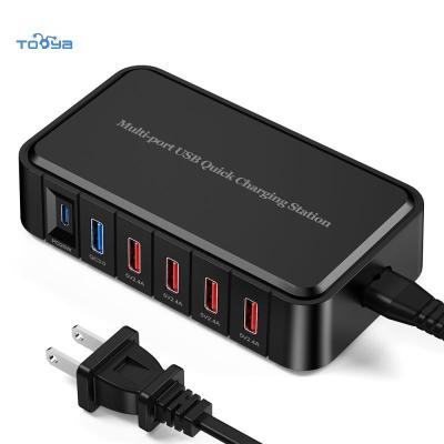 China UniversalÂ   OEM/ODM Power Adapter Multi-port USB Plug Cube Wall Charger Steckdose Tooya Charging Adapter 5 Charging 20w usb for sale