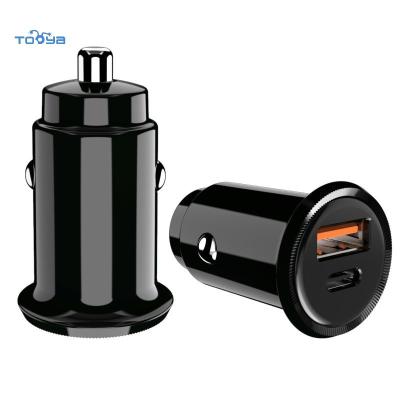 China UniversalÂ   Araba Selling Tooya 38W PPS PD QC DCP1.5A SCP Car Multi-port Quick Charger Adapter Stealth Plastic Mini Car Charger for sale