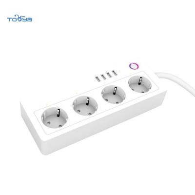 China UniversalÂ   Tooya Wifi USB Port Outlet Smart Charging Control Life Smart Alexa Outlet Voice Control Remote Standard Outlet for sale