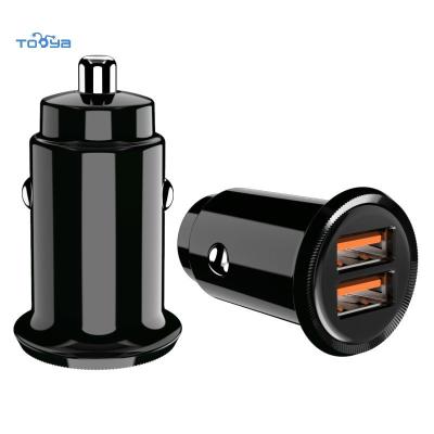 China UniversalÂ   Mini Auto Plastic Car Charger Multi-port Tooya 30W QC Cigarette Socket Car Charging Dual Port Fast Charging Lighter Adapter for sale