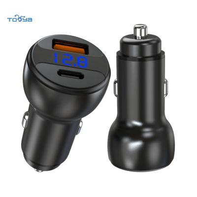 China UniversalÂ   Carro Mini Digital Display Car Charger Tooya 60W Cigarette Socket Multi-port Car Charging Dual Port Fast Charging Lighter Adapter for sale