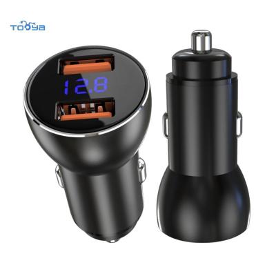 China UniversalÂ   Tooya Car 60W QC CAF FCP Adapter Multi-port Car Fast Charging USB Trolley Charging Charger Mini Digital Display Fast Car for sale