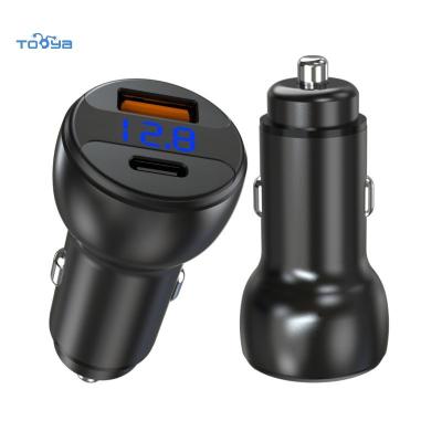 China UniversalÂ   Mini Digital Display Car Charger Tooya 60W QC3.0 QC2.0 CAF FCP SCP BC1.2 For APPLE2.4A PE2.0 PE1.1 SFCP Car Fast Charger for sale