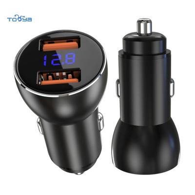 China UniversalÂ   New Araba Trend Car Charger Tooya 60W Multi-port QC PE Since CAF FCP SCP Charge For Phone USB Digital Display Mini Car Fast Charger for sale