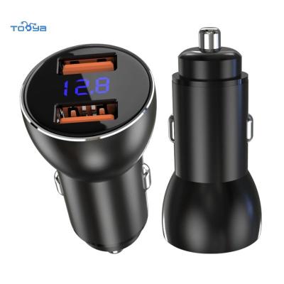 China UniversalÂ   Araba Mini Digital Display Car Multi-port Charger Tooya 60W High Power QC FCP PE2.0 PE1.1 Fast Car Cigarette Lighter for sale