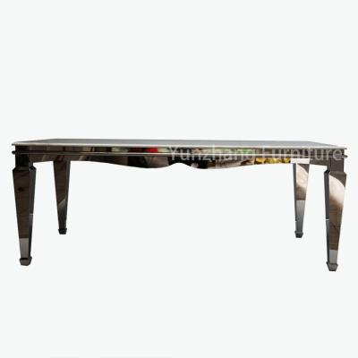 Cina 75cm Height 10 People Multifunctional Dining Table With Shining Gold Stainless Steel in vendita