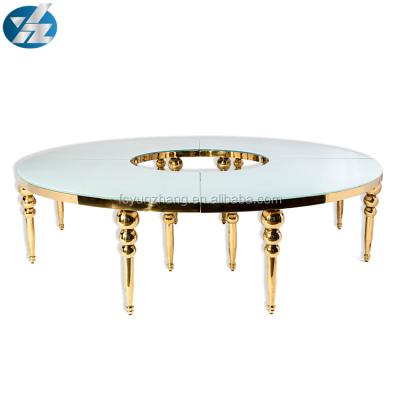 中国 Gold Non Foldable Dining Round Wedding Table 1 Year Warranty 販売のため