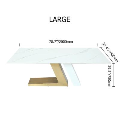 中国 現代軽く贅沢な焼結させた石の多機能のダイニング テーブルの椅子簡単な長方形の小さい家族 販売のため
