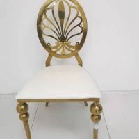 China Elegant Luxury Gold Stainless Steel Wedding Chair OEM W50xD65xH92cm for sale