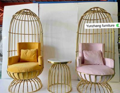 China Acero inoxidable del metal del oro de la silla cómoda del Birdcage para el banquete del hotel en venta