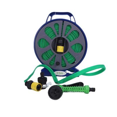 China 15M Flat Hose Pipe Adjustable Portable Garden Hose Reel for sale