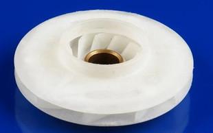 China Insert Molding Water Pump Components White Plastic Impeller of POM for sale