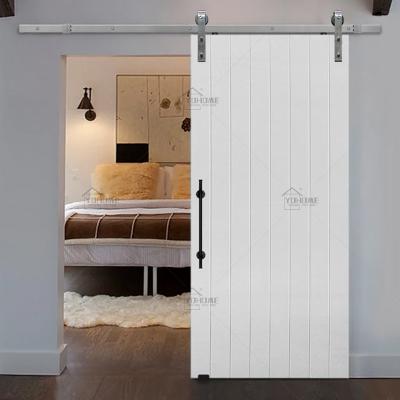 China Custom diy white natural wood modern design Yohome barn door slab barn door fire protection hotel sliding barn door for sale