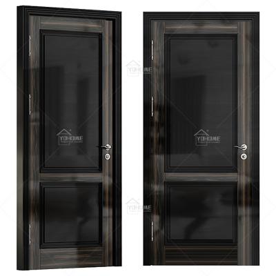 China Custom European Black Interior Doors Bedroom Interior Doors Fire Protection Yohome Style Interior Steel Wood Doors for sale