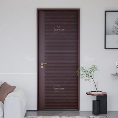 China Yohome heat insulation customized comfort room door designsolid red color interior doors wooden red aluminum door for sale